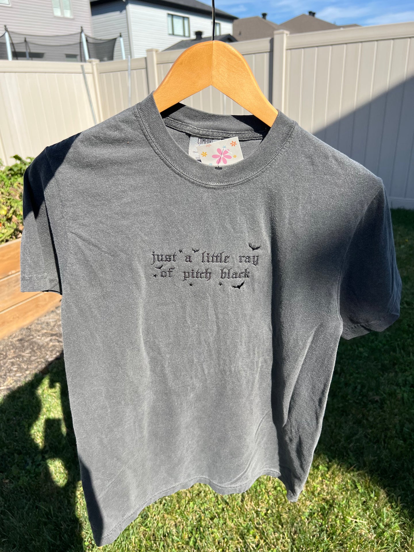 Just a Little Ray of Pitch Black Tshirt Embroidered